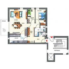 Grundriss Haus 1 - Wohnung 1.1 und Wohnung 1.5 (97,31 m²)
