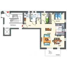 Grundriss Haus 1 - Wohnung 1.4 und Wohnung 1.8 (92,36 m²)