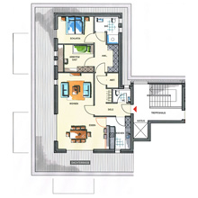 Grundriss Haus 1 - Penthouse-Wohnung 1.9 (131,43 m²)