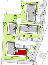 Lage Haus 1 - Penthouse-Wohnung 1.10 (100,21 m²)
